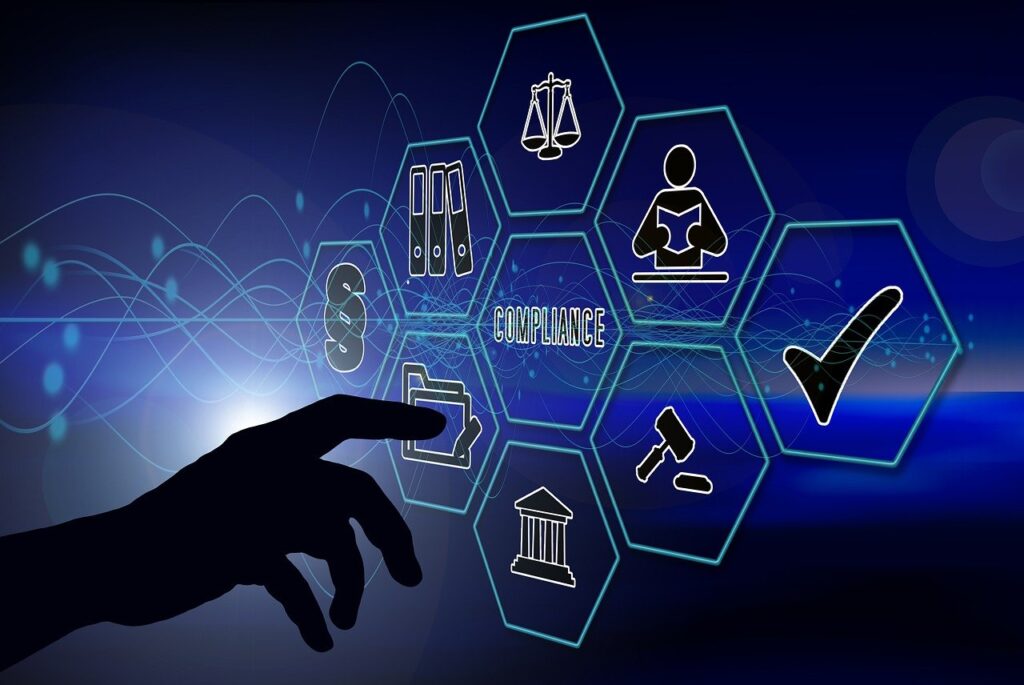 Cloud compliance monitoring showing ongoing oversight of policies, access controls, and system changes
