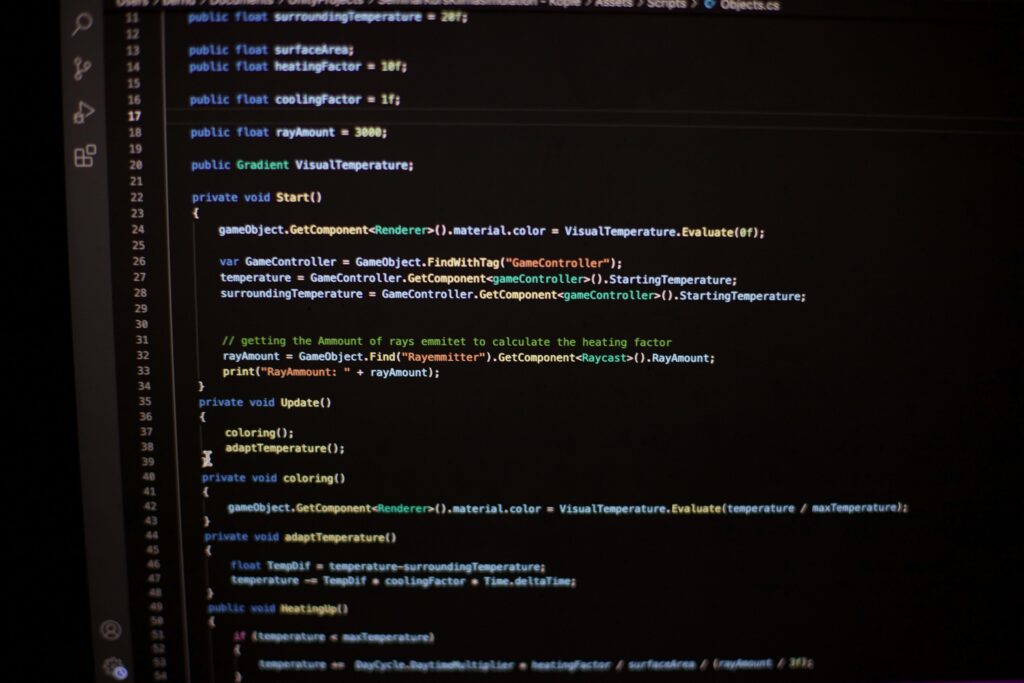 Close up of code on a computer screen, showing a script used to automate IT tasks.