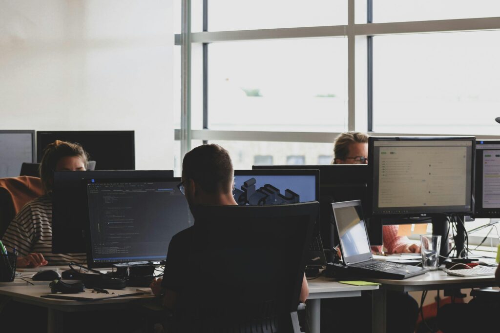 IT support team managing business computers and cybersecurity for Westwood CA companies needing managed IT services