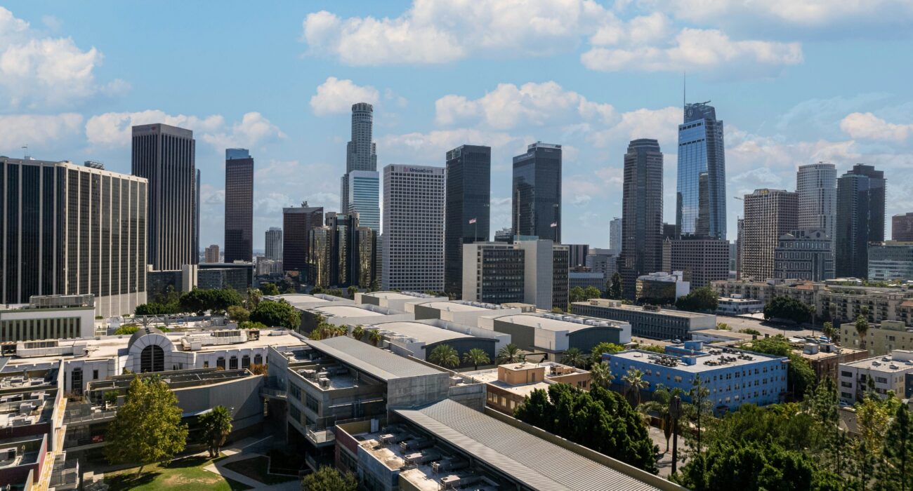 Downtown Los Angeles skyline representing managed IT services for architecture firms and design teams