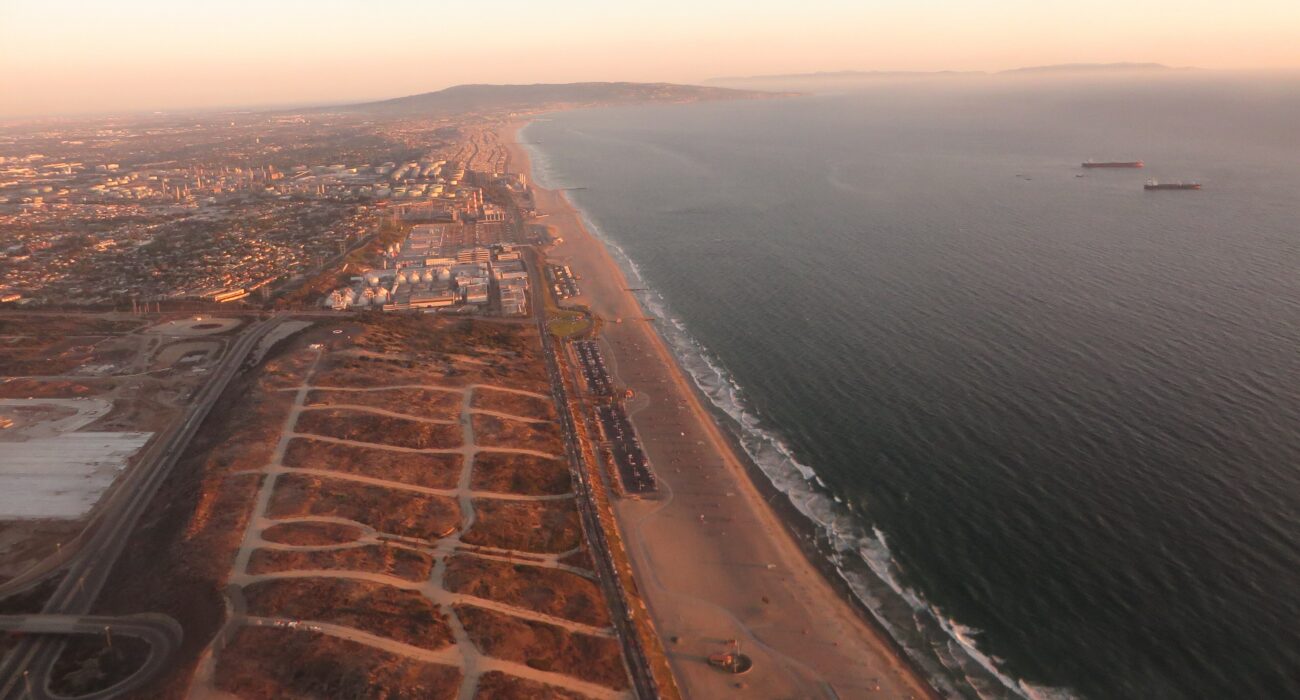 Aerial coastal view of El Segundo and the South Bay for businesses needing managed IT services in El Segundo