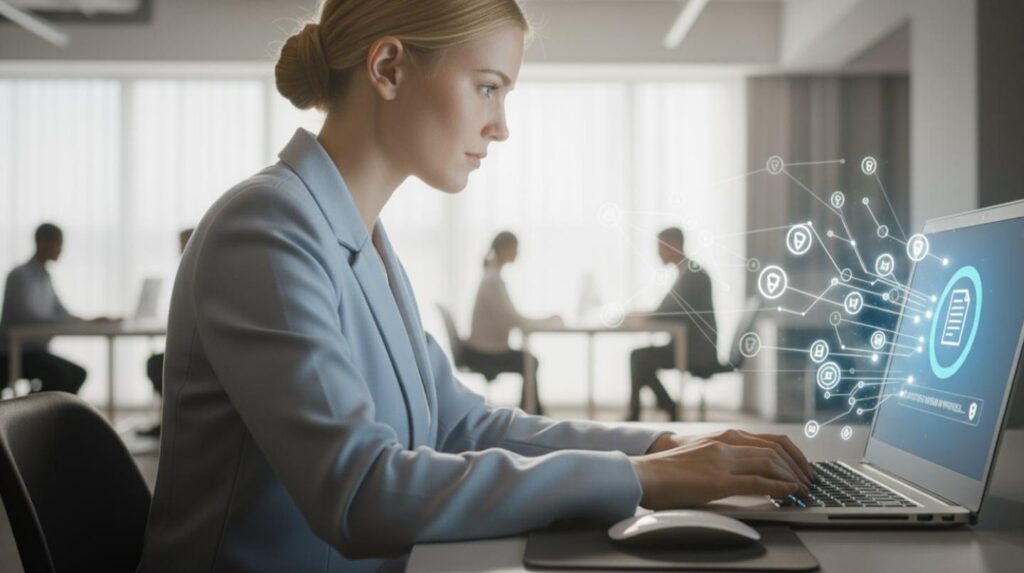 Security analysts monitoring multiple screens in a cybersecurity operations center tracking network threats in real time