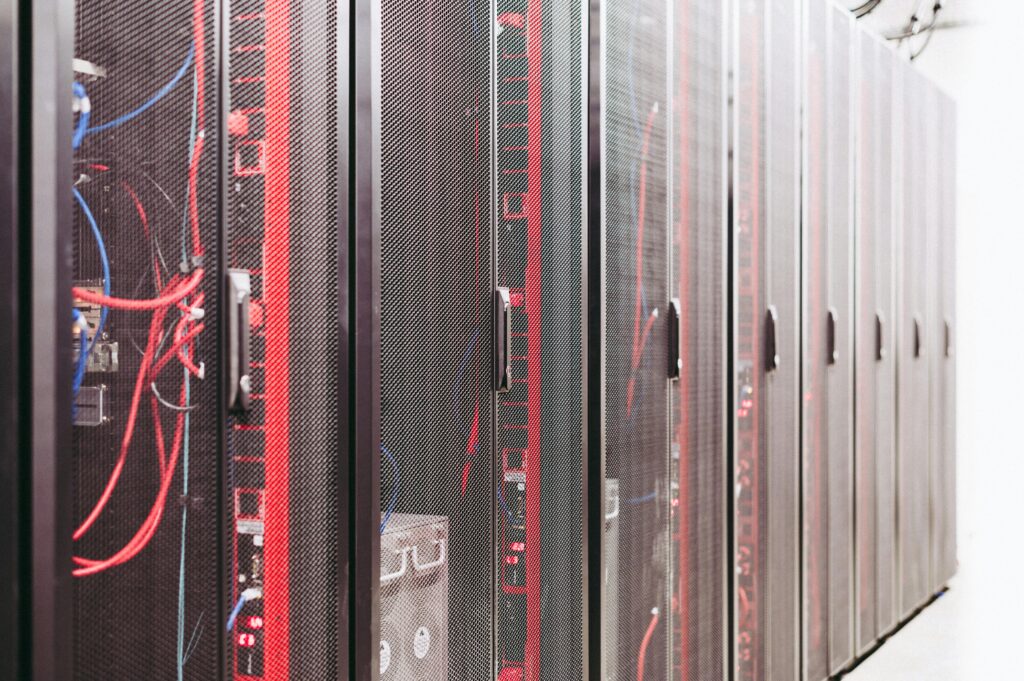 Data center server racks used for business continuity and Microsoft 365 data protection in Los Angeles.