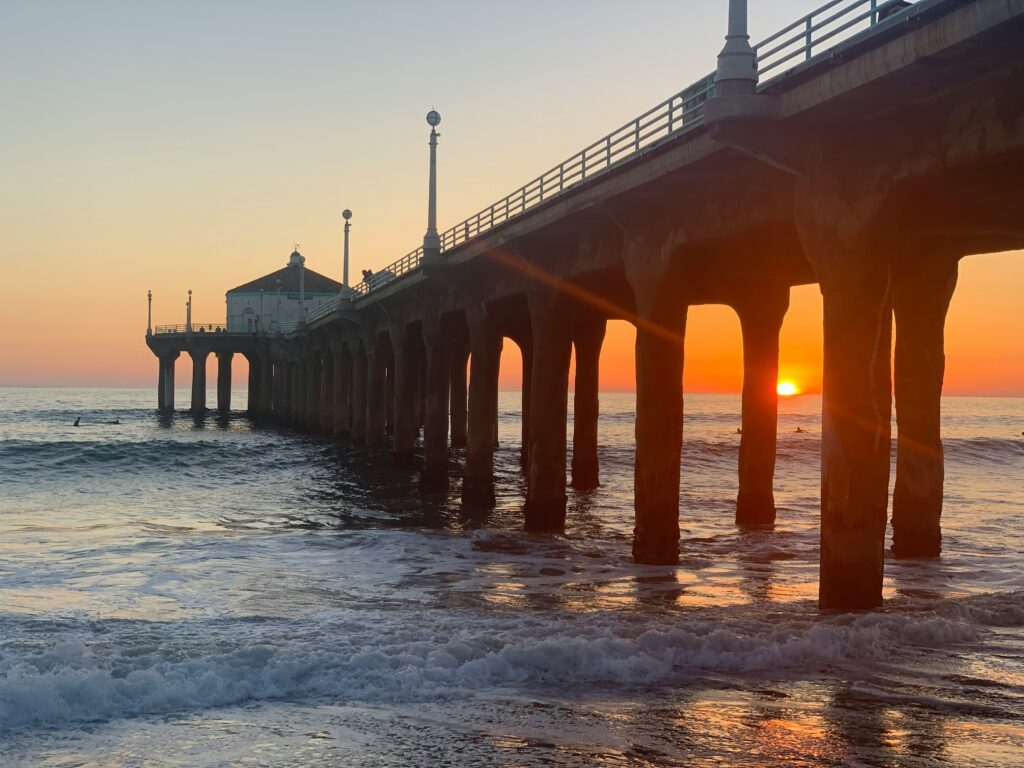 Sunset view of the Manhattan Beach pier for businesses looking for top IT support companies in Manhattan Beach CA