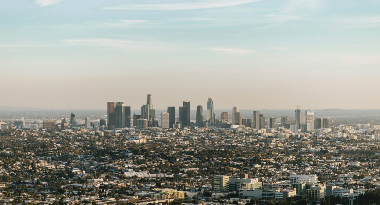 Downtown Los Angeles business skyline representing local companies